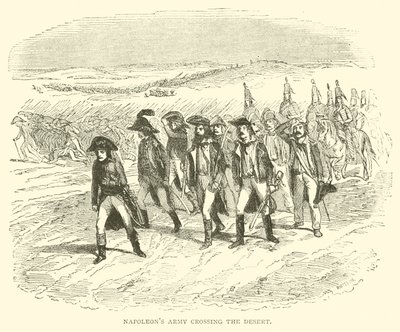 Napoleons leger steekt de woestijn over (gravure) door French School