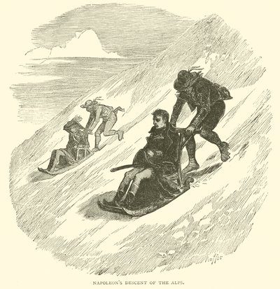 Napoleons afdaling van de Alpen door French School