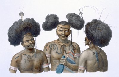 Inboorlingen van Nieuw-Guinea, 1826 door French School