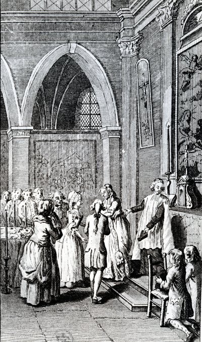 Gehoorzaamheid, illustratie uit La Vie de Mon Pere door Restif de la Bretonne door French School