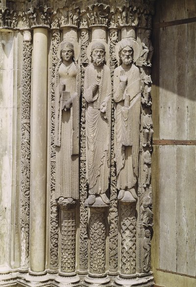 Oude testament figuren, van het koninklijke portaal van de westelijke gevel, c.1145-50 door French School