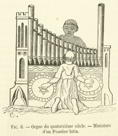 Orgue du quatorzieme siecle, Miniature d