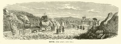 Ostia, haven van het oude Rome, Italië (gravure) door French School