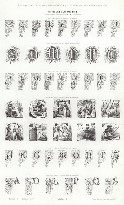 Pagina uit Vignettes Typographiques door French School
