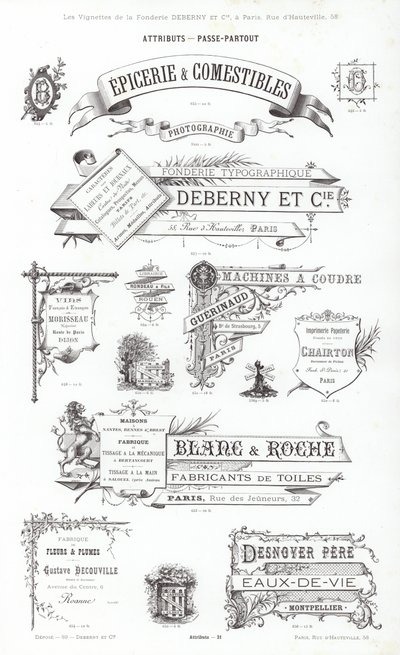 Pagina uit Vignettes Typographiques door French School