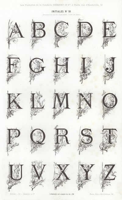 Pagina uit Vignettes Typographiques door French School