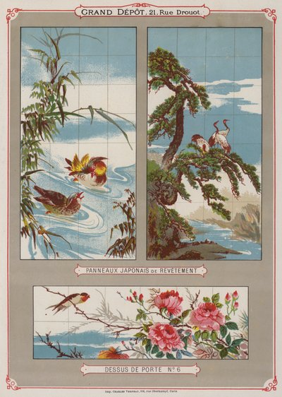 Pagina uit de catalogus van het Grand Depot de Porcelaines, Faiences et Verreries door French School