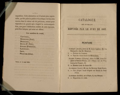 Schilderij Hoofdstuk, uit de Salon des Refusés, 1863 door French School