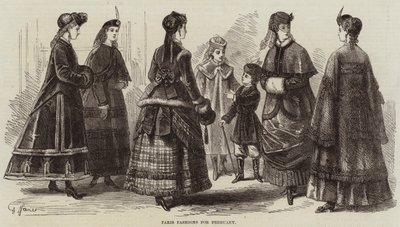 Parijse mode voor februari (gravure) door French School