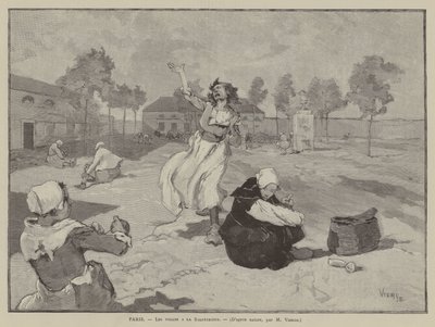 Parijs, Les folles a la Salpetriere (gravure) door French School