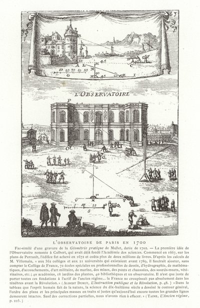 Parijse Observatorium in 1700 door French School