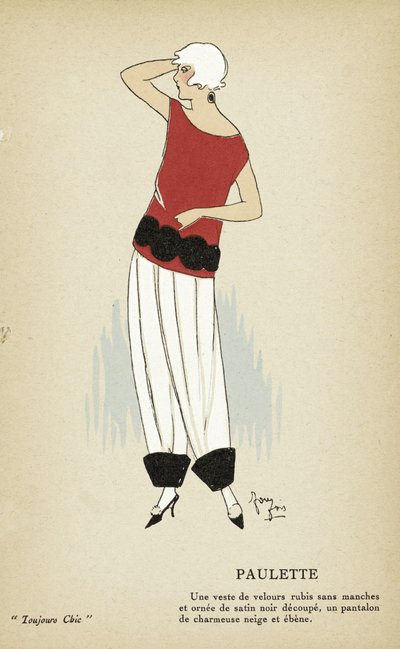 Paulette uit Toujours Chic, geb. 1921-22 (sjabloondruk) door French School