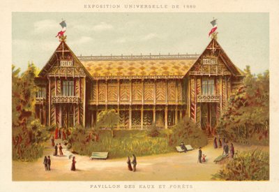 Paviljoen van Wateren en Bossen, Exposition Universelle 1889, Parijs door French School