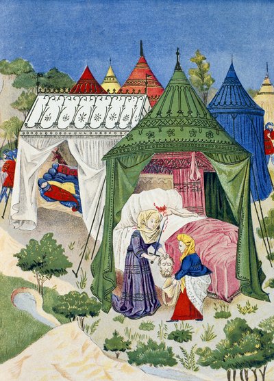 Paviljoens en tenten uit de 15e eeuw, detail uit de Geschiedenis van Judith door French School
