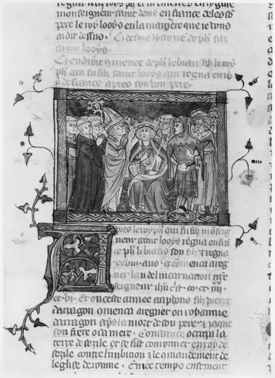 Filips IV, illustratie uit Grandes Chroniques de France, 1375-79 door French School