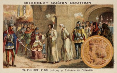 Filips de Schone en de executie van de Tempeliers, 1314 door French School