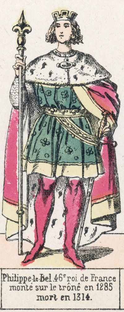 Filips de Schone, 46e koning van Frankrijk, besteeg de troon in 1285, stierf in 1314 door French School