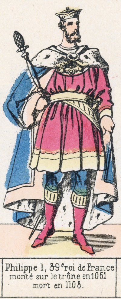 Filips I, 39e koning van Frankrijk, besteeg de troon in 1061, stierf in 1108 door French School