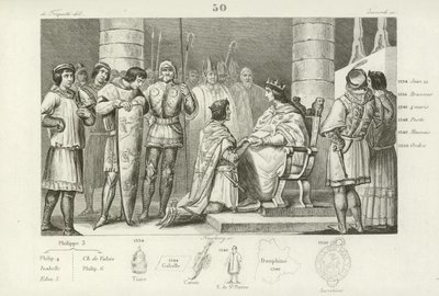 Filips VI van Valois brengt hulde aan Eduard III van Engeland, maar alleen als hertog van Aquitanië door French School