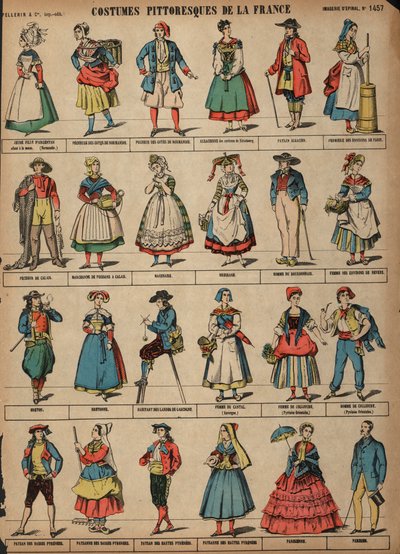 Pittoreske kostuums van Frankrijk door French School