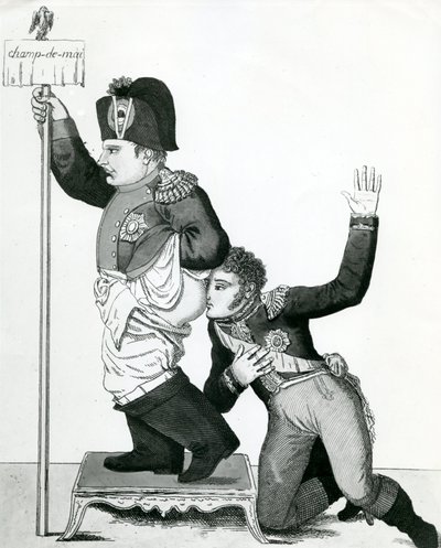 Het knijpen van de neus - Neys verklaring, Ik zweer dat het naar viooltjes ruikt, 1815 door French School
