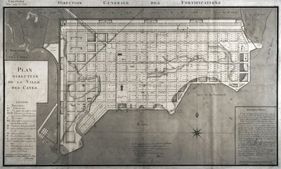 Plan Directeur de la Ville des Cayes, 1789 door French School