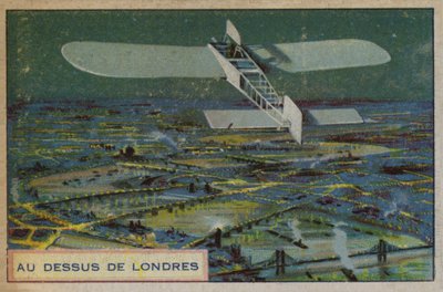 Vliegtuig boven Londen door French School