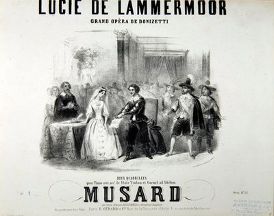 Affiche voor de opera Lucie de Lammermoor van Gaetano Donizetti, gedrukt door Bertauts door French School