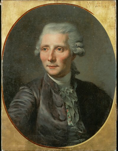 Dichter Pierre Augustin Caron de Beaumarchais Portret naar Greuze ... (schilderij op doek) door French School