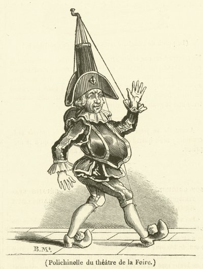 Polichinelle du theatre de la Foire (gravure) door French School