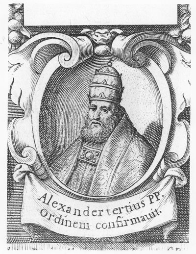 Paus Alexander III (gravure) door French School