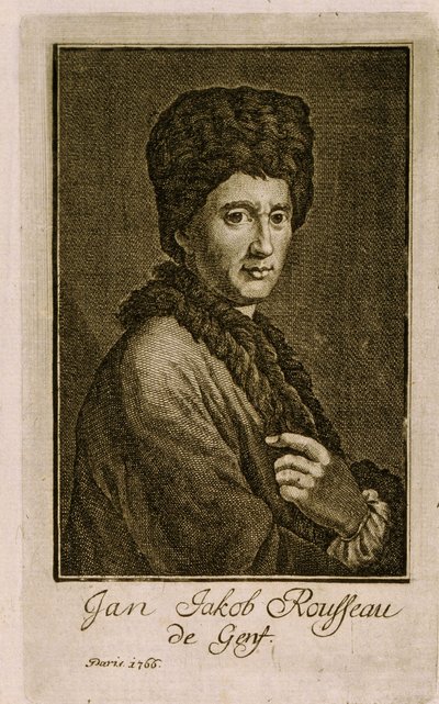 Portret van Jean Jacques Rousseau (1712-1778). Anoniem werk, gravure 1766. Franse kunst door French School