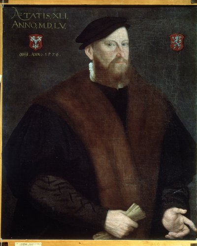Portret van een oude man door French School