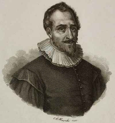 Portret van Adam de Craponne (1526-1576), Franse ingenieur, gravure door Marchi door French School