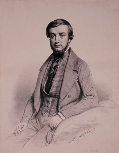 Portret van Adolphe-Clair Lecarpentier, gegraveerd door Marie Alexandre Alophe (litho) door French School