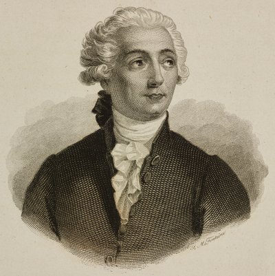 Portret van Antoine-Laurent Lavoisier door French School
