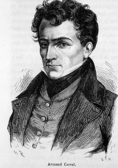 Portret van Armand Carrel, Franse journalist en politiek schrijver (1800-1836) door French School