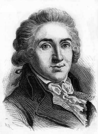 Portret van Armand Gensonne (1758 - 1793) afgevaardigde van de conventie. Gravure uit het einde van de 19e eeuw. door French School