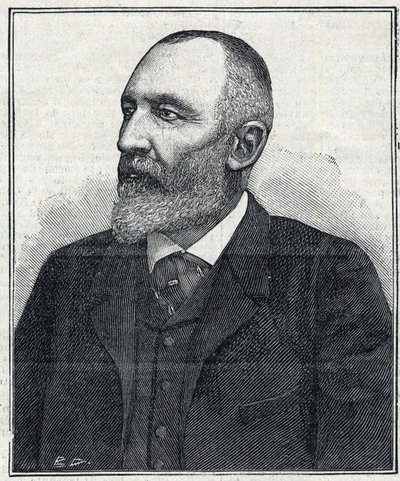 Portret van Auguste Scherer-Kestner, chemicus, industrieel en Elzasser politicus. Gravure uit 1897. Privécollectie door French School