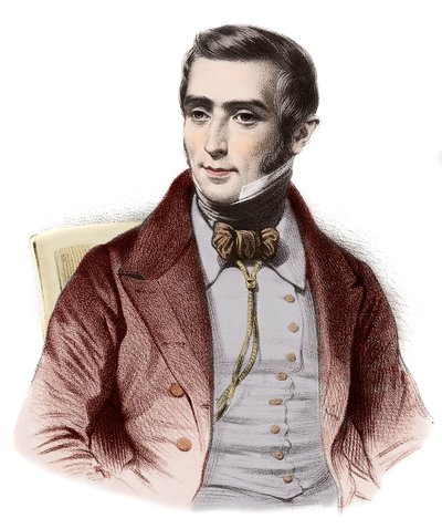 Portret van Augustin Eugene Scribe (1791-1861), Franse romanschrijver - Portret van Eugene Scribe (1791-1861), Franse auteur van komedies van zeden door French School