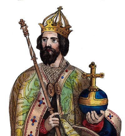 Portret van Karel de Grote, koning der Franken door French School