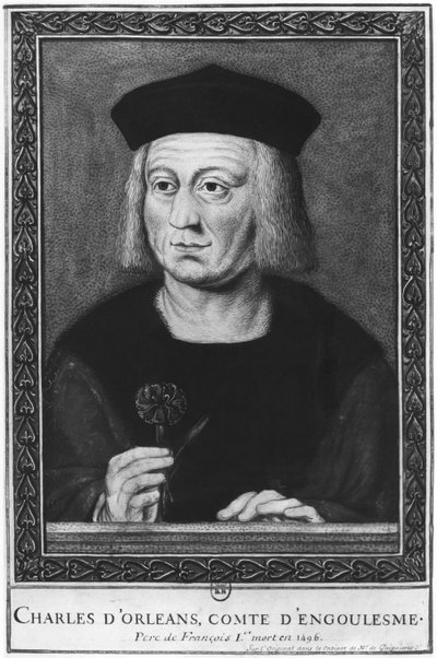Portret van Karel van Orléans, Graaf van Angoulême, naar het origineel uit de collectie Roger de Gaignières door French School