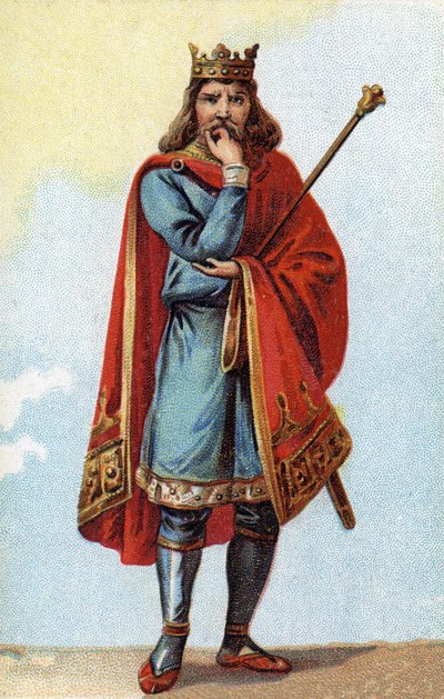 Portret van Childeric II, koning van de Franken van 670 tot 673. door French School