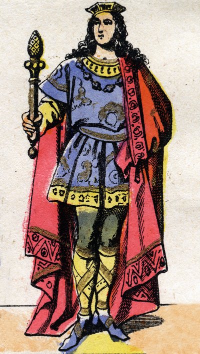 Portret van Clotaire III, Koning der Franken (652-673). door French School