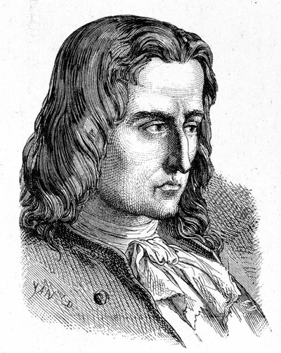 Portret van Denis Papin (1647 - 1714) - in Album van Wetenschap; beroemde geleerden; Grote ontdekkingen 1896 door French School