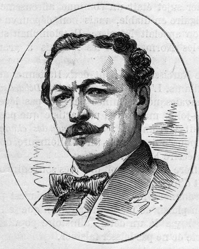 Portret van Edouard Louis Dubufe (1820-1883), Franse schilder. Gravure in 