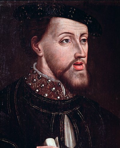 Portret van keizer Karel V (detail) door French School