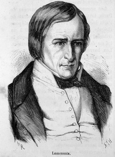 Portret van Félicité Robert de La Mennais of Lamennais, Franse priester en schrijver (in Saint-Malo) door French School