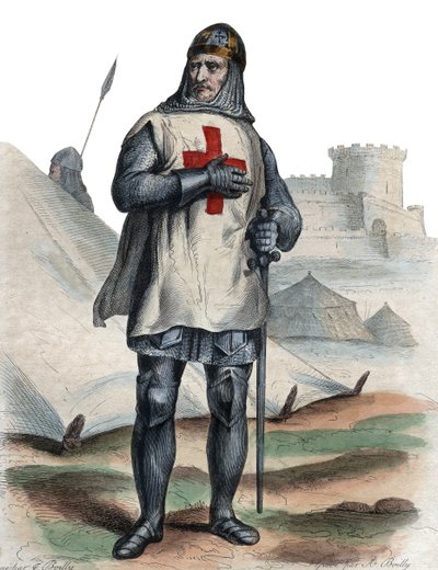 Portret van Godfried van Bouillon (104061-1100), Frankische ridder, een van de leiders van de Eerste Kruistocht door French School