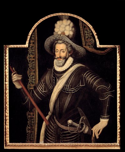 Portret van Hendrik IV in witte kuras en pluim, koning van Frankrijk en Navarra (1553-1610) door French School